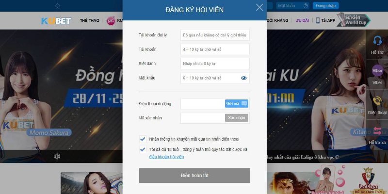 Truy cập vào trang chủ chính thống của nhà cái KUBET77 