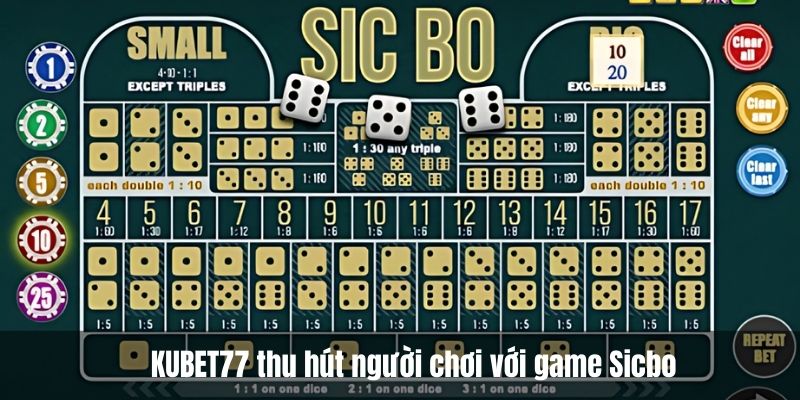 Nhà cái KUBET77 thu hút đông đảo người chơi với game Sicbo